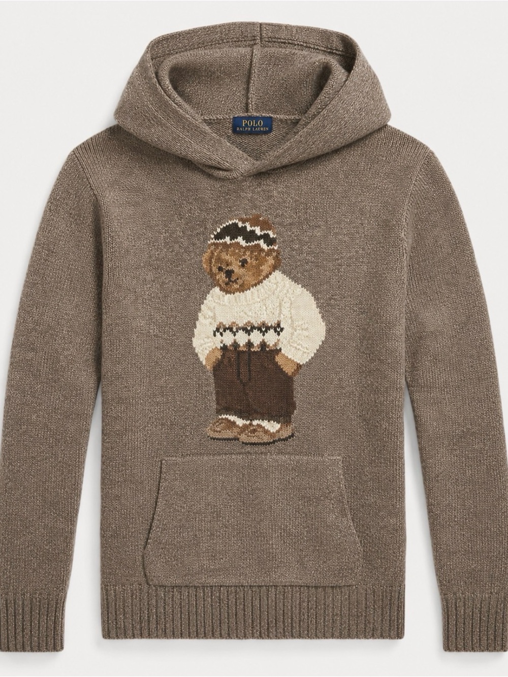 Polo Ralph Lauren Brown Teddy Bear Hooded Sweater
